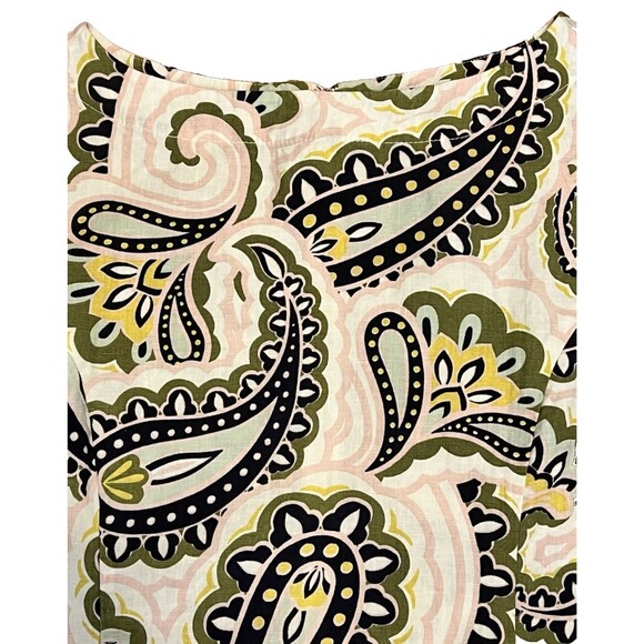 BODEN Laurie 100% Linen Paisley Print Shift Dress 3/4 Sleeve Pockets Preppy 2R - Picture 3 of 10